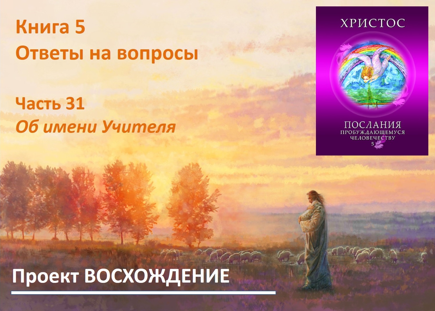 Прямые эфиры: книга 5 Ответы на вопросы. Часть 31. Об имени Учителя
